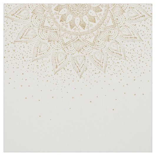Elegantes Gold Mandala Dots Design Stoff (Muster)