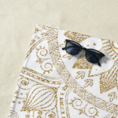 Elegantes Gold Mandala Dots Design Strandtuch (Beispiel)