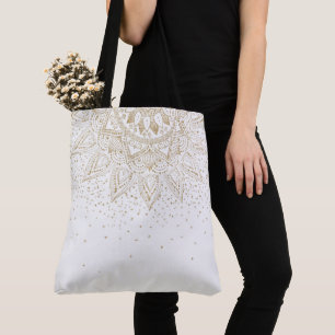 Elegantes Gold Mandala Dots Design Tasche