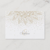 Elegantes Gold Mandala Dots Design Visitenkarte (Vorderseite)