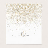 Elegantes Gold Mandala Dots Design Visitenkarten (Außenseite Aufgefaltet)