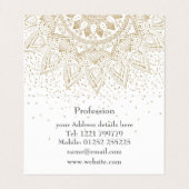 Elegantes Gold Mandala Dots Design Visitenkarten (Innenseite Aufgefaltet)