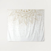 Elegantes Gold Mandala Dots Design Wandteppich (Vorderseite (Horizontal))