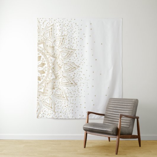 Elegantes Gold Mandala Dots Design Wandteppich (Beispiel)