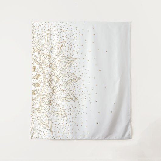 Elegantes Gold Mandala Dots Design Wandteppich (Vorderseite)