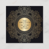 Elegantes Gold Mandala Front/Back Quadratische Visitenkarte (Rückseite)