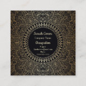 Elegantes Gold Mandala Front/Back Quadratische Visitenkarte (Vorderseite)