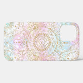 Elegantes Gold Mandala & Holographic Glitzer Desig Case-Mate iPhone Hülle (Rückseite (Horizontal))