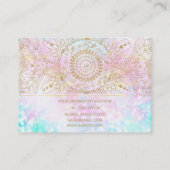 Elegantes Gold Mandala & Holographic Glitzer Desig Visitenkarte (Rückseite)