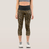 Elegantes Gold Mandala Muster auf schwarz Capri Leggings (Vorderseite)