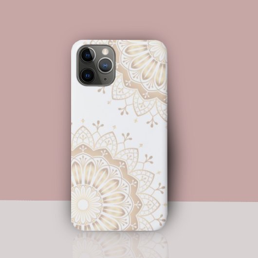 Elegantes Gold Mandala Muster auf Weiß Case-Mate iPhone Hülle