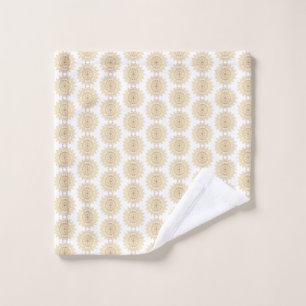 Elegantes Gold Mandala Muster auf weißem Hintergru Waschlappen
