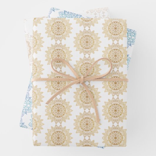 Elegantes Gold Mandala Muster Geschenkpapier Set (Beispiel)