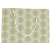 Elegantes Gold Mandala Muster Große Geschenktüte (Rückseite)