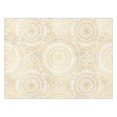 Elegantes Gold Mandala Sonnenblume Weißes Muster Tischdecke (Vorderseite (Horizontal))