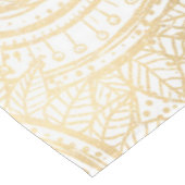 Elegantes Gold Mandala Sonnenblume Weißes Muster Tischdecke (Schrägansicht)