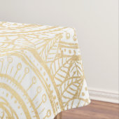 Elegantes Gold Mandala Sonnenblume Weißes Muster Tischdecke (Beispiel)