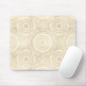 Elegantes Gold Mandala Weißes Muster Mousepad (Mit Mouse)