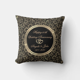 Elegantes Gold-Mandala zum 50. Hochzeitstag  Kissen
