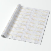 Elegantes Gold & Marble Frohe Weihnachtsmuster Geschenkpapier (Ungerollt)