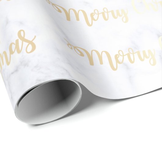 Elegantes Gold & Marble Frohe Weihnachtsmuster Geschenkpapier (Rolleneckpunkt)