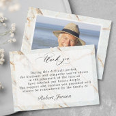 Elegantes Gold-Marmor-Beerdigung Beileid Familie F Dankeskarte