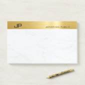 Elegantes Gold Marmor Einfaches Template Modernes Post-it Klebezettel (Auf Schreibtisch)