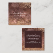 Elegantes Gold Marmor Modernes Chic Salon Business Quadratische Visitenkarte (Vorne/Hinten)
