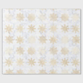 Elegantes Gold & Marmor Snowflake Weihnachtsmuster Geschenkpapier (Flach)