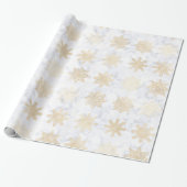 Elegantes Gold & Marmor Snowflake Weihnachtsmuster Geschenkpapier (Ungerollt)