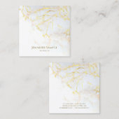 Elegantes Gold Marmor Template Luxus Golden Modern Quadratische Visitenkarte (Vorne/Hinten)