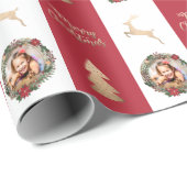 Elegantes Gold Mercury Custom Foto Geschenkpapier (Rolleneckpunkt)