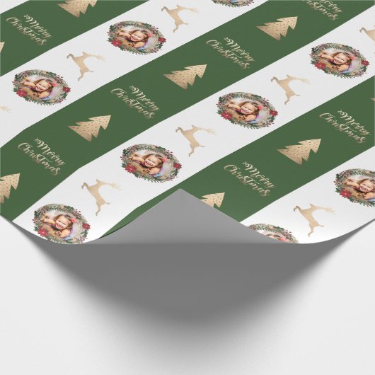 Elegantes Gold Mercury Custom Foto Geschenkpapier (Ecke)