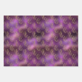 Elegantes Gold Mermaid Muster Lila Metallic Shiny Geschenkpapier Set (Vorderseite 3)