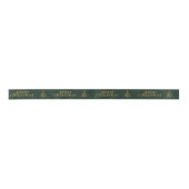Elegantes Gold Merry Christmas Tree Satin Ribbon Satinband (Vorderseite)