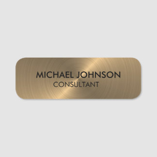 Elegantes Gold Metallic Beruflich Business Namensschild