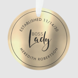 Elegantes Gold Metallic Boss Lady etabliertes Datu Ornament
