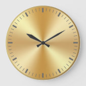 Elegantes Gold Metallic Design, zeitlos stilvoll Große Wanduhr (Vorderseite)
