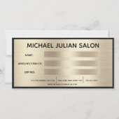 Elegantes Gold-Metallic-Geschenkgutschein (Rückseite)