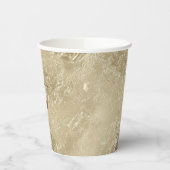 Elegantes Gold-Metallic-Muster mit Monogramm Pappbecher (Links)