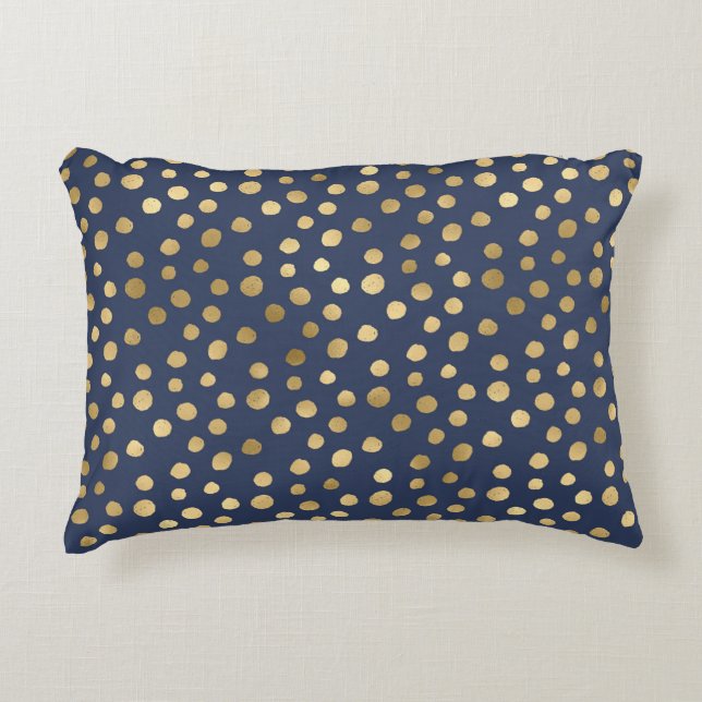 Elegantes Gold Metallic Navy Blue Cheetah Muster Dekokissen (Vorderseite)