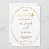 Elegantes Gold minimalistisch Save The Date (Vorne/Hinten)