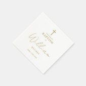 Elegantes Gold Minimalistische Taufe Christening Serviette (Ecke)