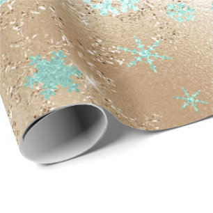 Elegantes Gold & Mint Weihnachten Geschenkpapier
