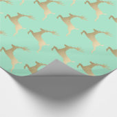 Elegantes Gold Mint Weihnachts-Rentiermuster Geschenkpapier (Ecke)