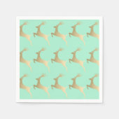 Elegantes Gold Mint Weihnachtsbaum-Muster Serviette (Vorderseite)