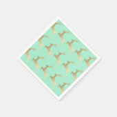 Elegantes Gold Mint Weihnachtsbaum-Muster Serviette (Ecke)