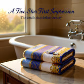 Elegantes Gold mit blauem und weißem Streifen Badhandtuch Set