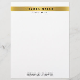 Elegantes Gold mit Goldlinien Letterhead Briefbogen