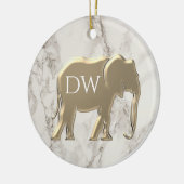 Elegantes Gold Mit Monogramm Keramik Ornament (Links)